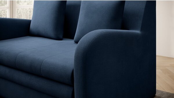 Plava baršunasti sklopiva sofa 130 cm Ario – ELTAP