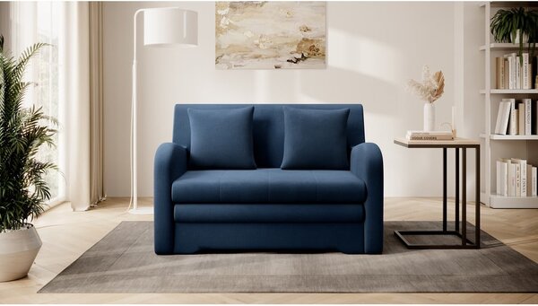 Plava baršunasti sklopiva sofa 130 cm Ario – ELTAP