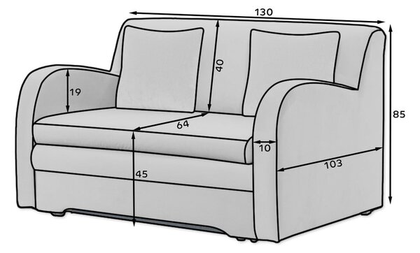 Zelena baršunasti sklopiva sofa 130 cm Ario – ELTAP