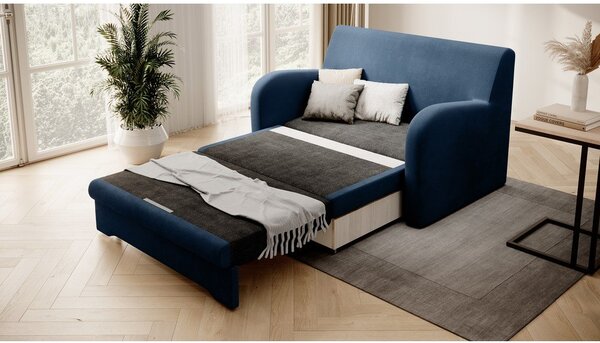 Plava baršunasti sklopiva sofa 130 cm Ario – ELTAP