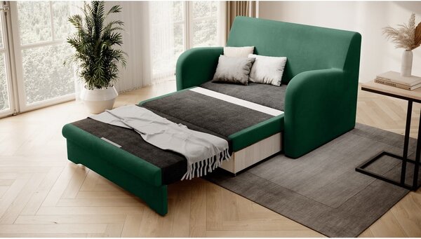 Zelena baršunasti sklopiva sofa 130 cm Ario – ELTAP