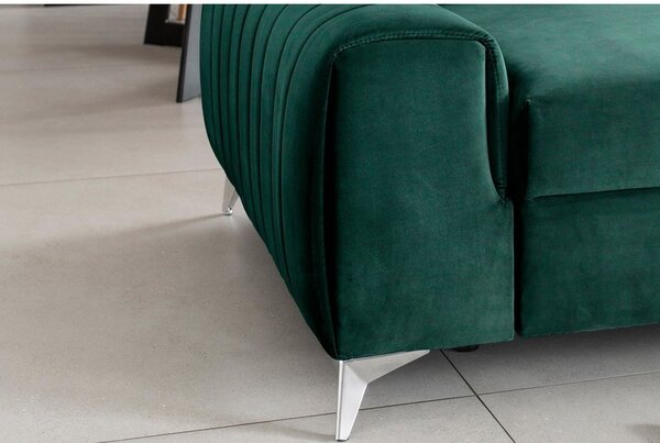 Zelena baršunasti sklopiva sofa 261 cm Laurence – ELTAP