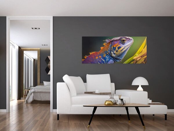 Slika - Obojena iguana (120x50 cm)