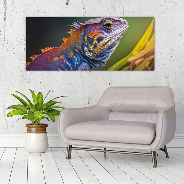 Slika - Obojena iguana (120x50 cm)