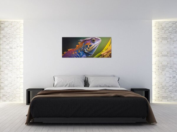 Slika - Obojena iguana (120x50 cm)