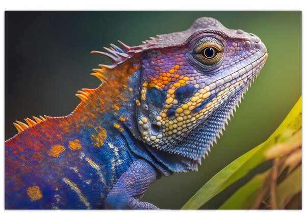 Slika - Obojena iguana (90x60 cm)