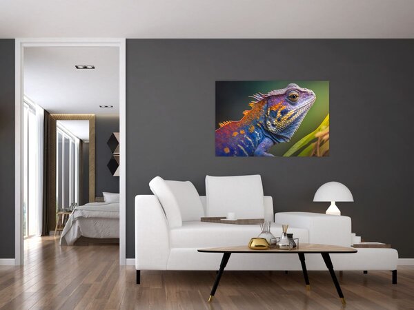 Slika - Obojena iguana (90x60 cm)