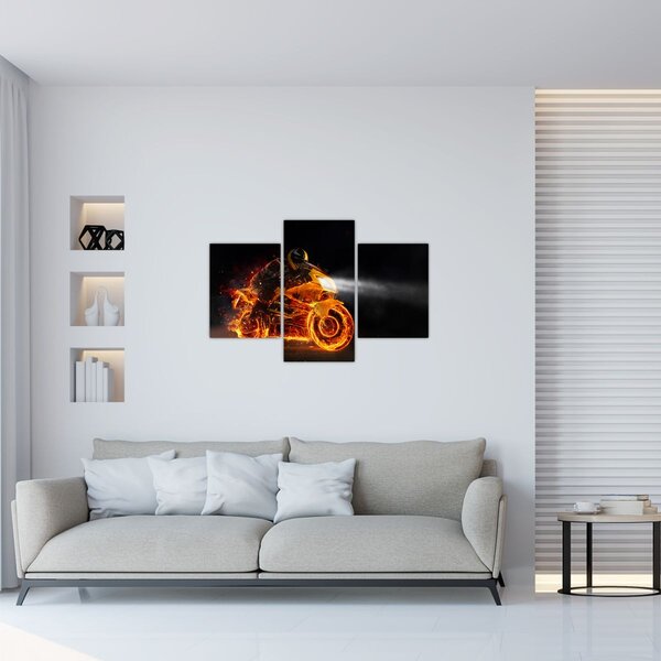 Slika - Motociklist s plamenom (90x60 cm)