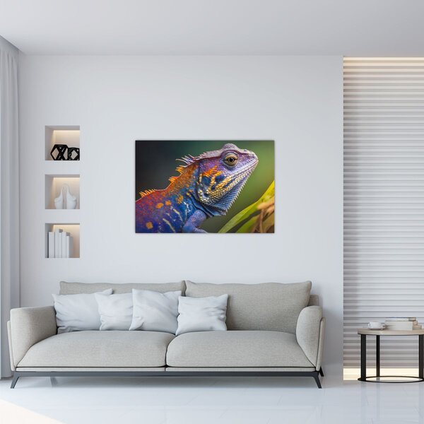 Slika - Obojena iguana (90x60 cm)
