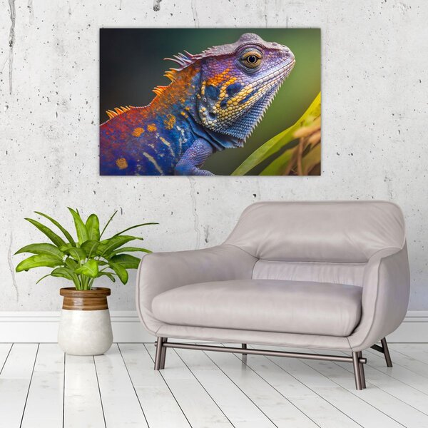 Slika - Obojena iguana (90x60 cm)