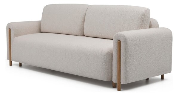 Sivo-bež sklopiva/s prostorom za odlaganje sofa od bouclé tkanine 244 cm Arcadova – ELTAP