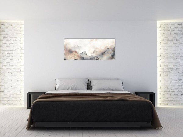 Slika - Planinska apstrakcija s mramornom teksturom (120x50 cm)