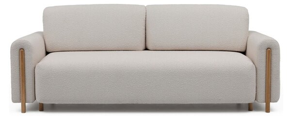 Sivo-bež sklopiva/s prostorom za odlaganje sofa od bouclé tkanine 244 cm Arcadova – ELTAP