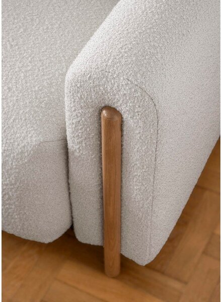 Sivo-bež sklopiva/s prostorom za odlaganje sofa od bouclé tkanine 244 cm Arcadova – ELTAP