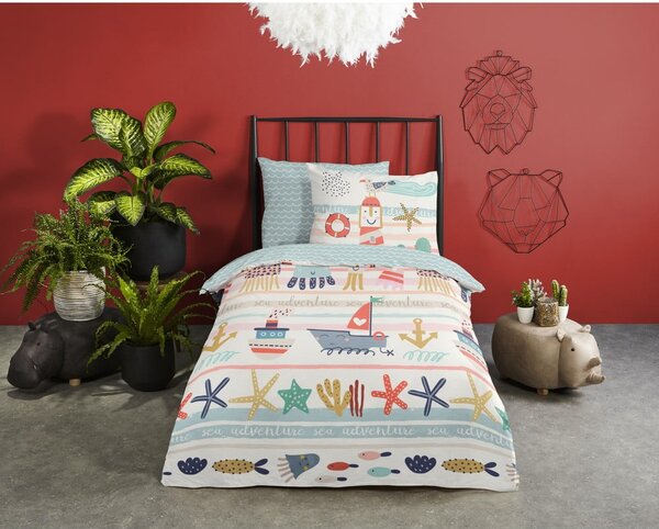Pamučna dječja posteljina za krevet za jednu osobu/za produženi krevet 140x220 cm Sea – Good Morning
