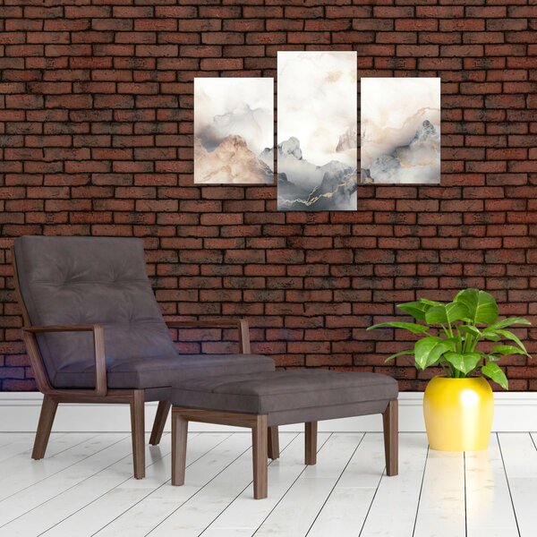 Slika - Planinska apstrakcija s mramornom teksturom (90x60 cm)