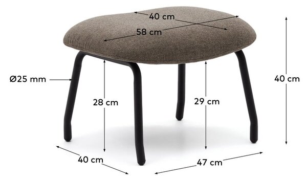 Smeđi tabure Belina – Kave Home