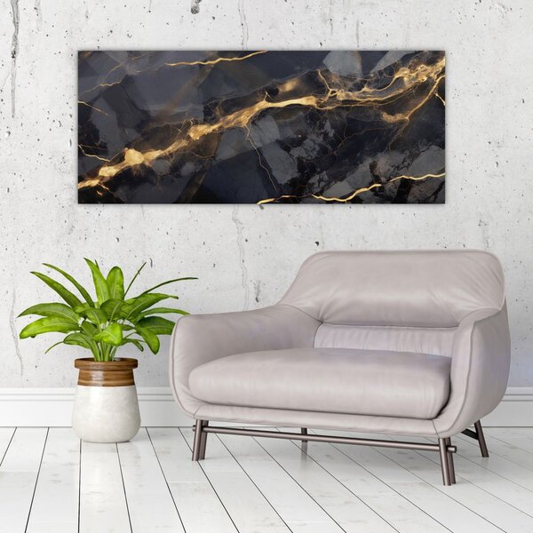 Slika - Crno - zlatni dekor (120x50 cm)