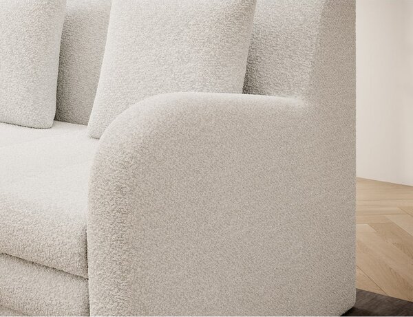 Bijela sklopiva/s prostorom za odlaganje sofa od bouclé tkanine 130 cm Ario – ELTAP