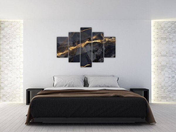 Slika - Crno - zlatni dekor (150x105 cm)
