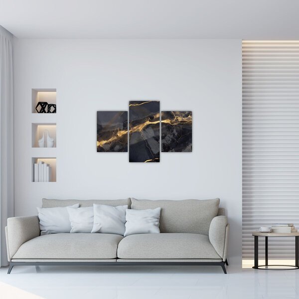 Slika - Crno - zlatni dekor (90x60 cm)