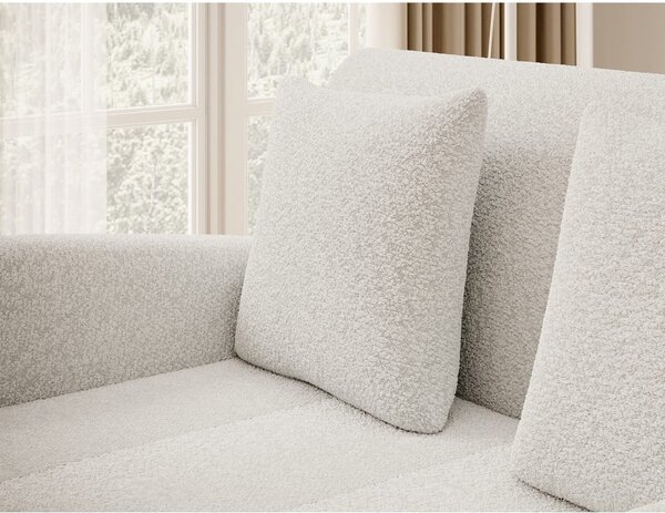 Bijela sklopiva/s prostorom za odlaganje sofa od bouclé tkanine 130 cm Ario – ELTAP