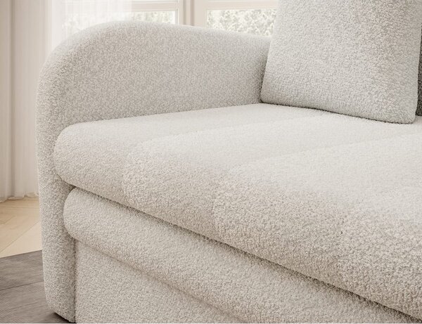Bijela sklopiva/s prostorom za odlaganje sofa od bouclé tkanine 130 cm Ario – ELTAP