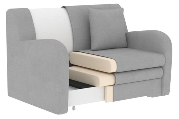 Bijela sklopiva/s prostorom za odlaganje sofa od bouclé tkanine 130 cm Ario – ELTAP