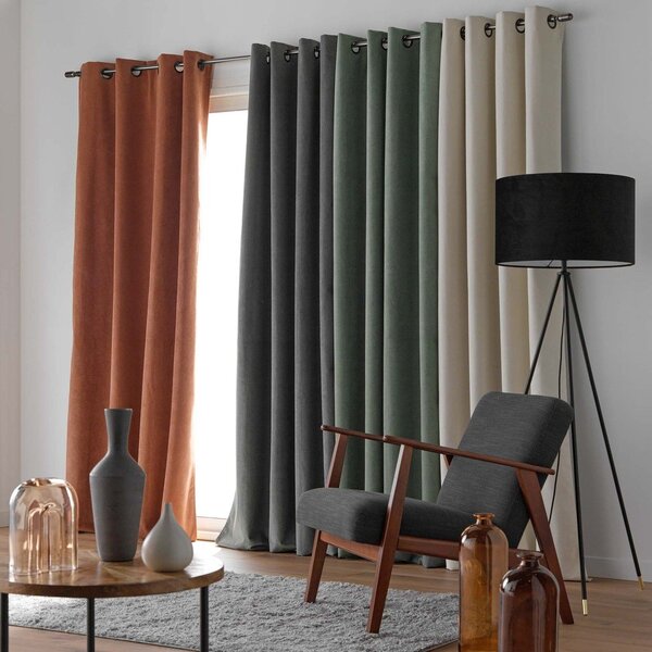 Kaki zelena zavjesa od samta 140x260 cm Olympe – douceur d'intérieur