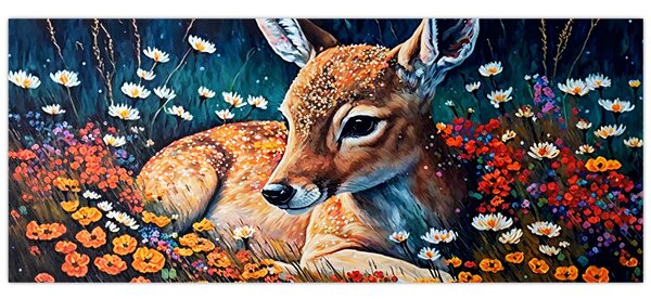 Slika - Naslikani jelen (120x50 cm)
