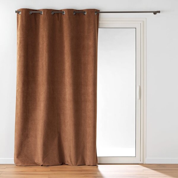 Smeđa zavjesa od samta 140x260 cm Olympe – douceur d'intérieur