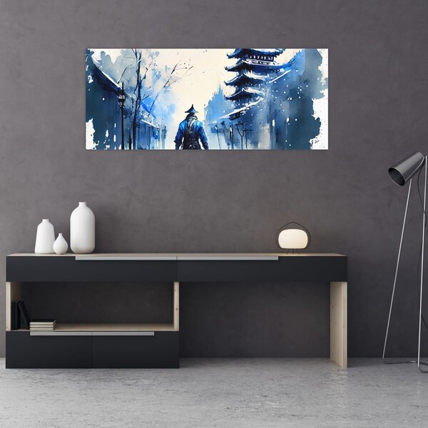 Slika - Samuraj, akvarel (120x50 cm)