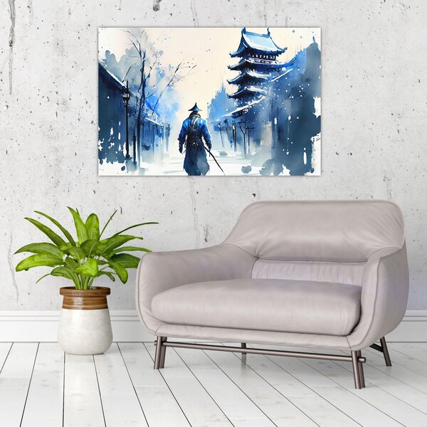 Slika - Samuraj, akvarel (90x60 cm)