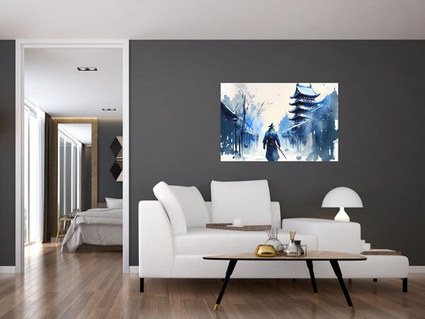 Slika - Samuraj, akvarel (90x60 cm)