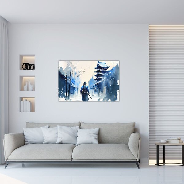 Slika - Samuraj, akvarel (90x60 cm)