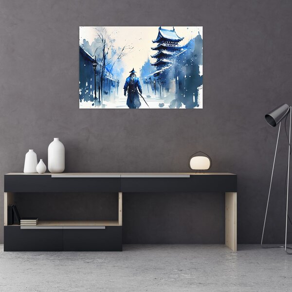 Slika - Samuraj, akvarel (90x60 cm)