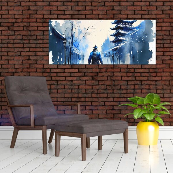 Slika - Samuraj, akvarel (120x50 cm)