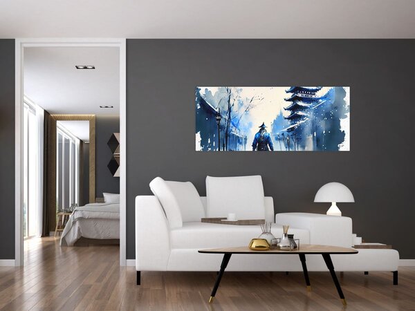 Slika - Samuraj, akvarel (120x50 cm)