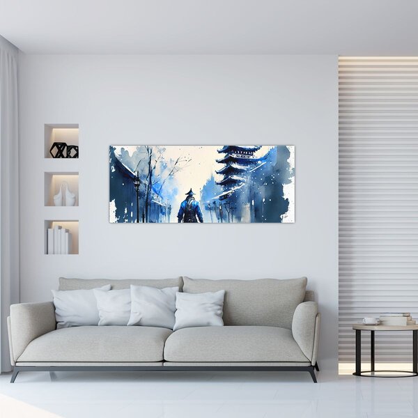 Slika - Samuraj, akvarel (120x50 cm)