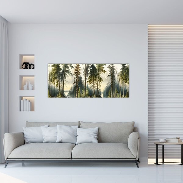Slika - Vintage pejzaž šuma (120x50 cm)