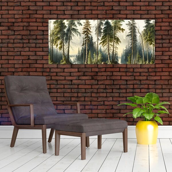 Slika - Vintage pejzaž šuma (120x50 cm)