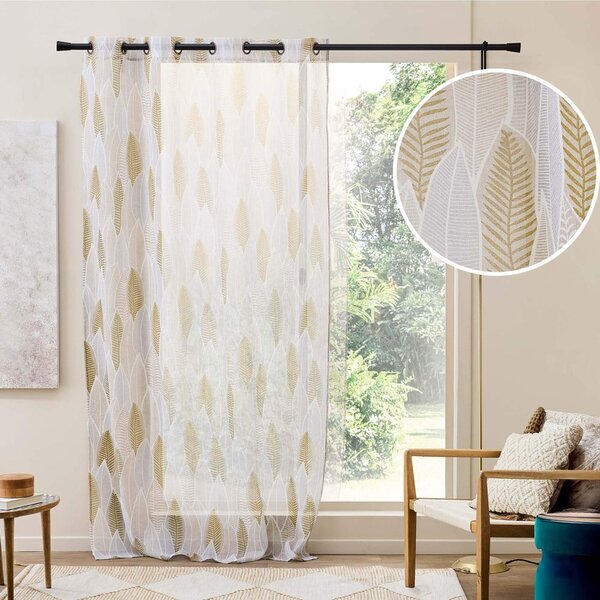 Bež prozirna zavjesa od voila 140x240 cm Kim – douceur d'intérieur