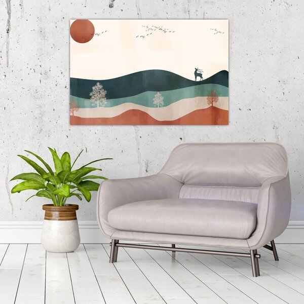 Slika - Ilustrirani krajolik (90x60 cm)