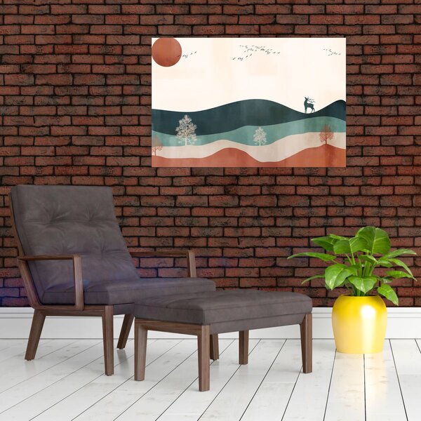 Slika - Ilustrirani krajolik (90x60 cm)