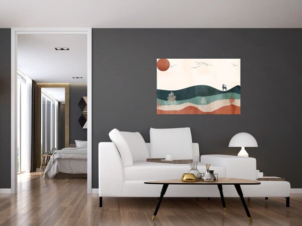 Slika - Ilustrirani krajolik (90x60 cm)