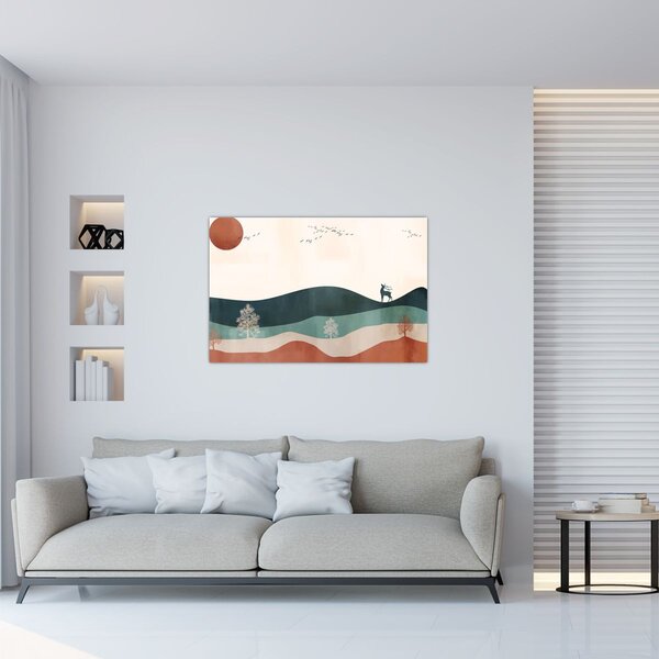Slika - Ilustrirani krajolik (90x60 cm)