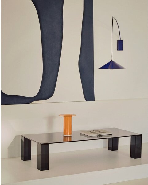 Tamno sivi stakleni stolić za kavu 60x140 cm Adularia – Kave Home