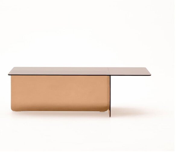 Smeđi stakleni stolić za kavu 60x120 cm Zaren – Kave Home
