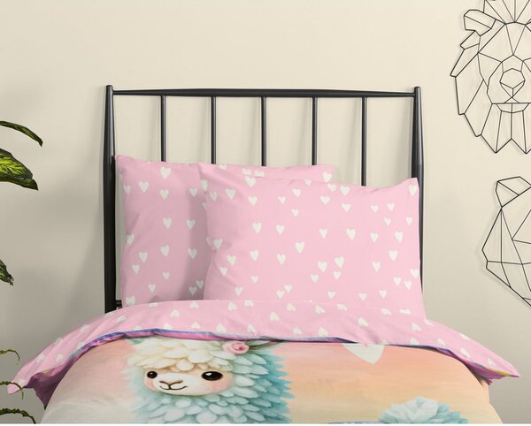 Ružičasta pamučna dječja posteljina za krevet za jednu osobu 140x200 cm Chico – Good Morning