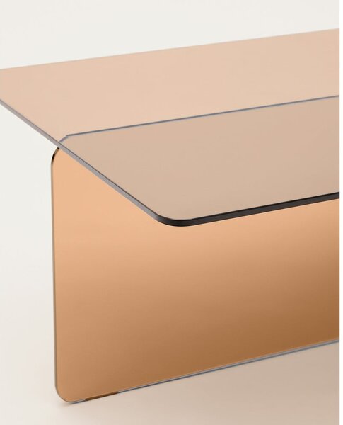 Smeđi stakleni stolić za kavu 60x120 cm Zaren – Kave Home